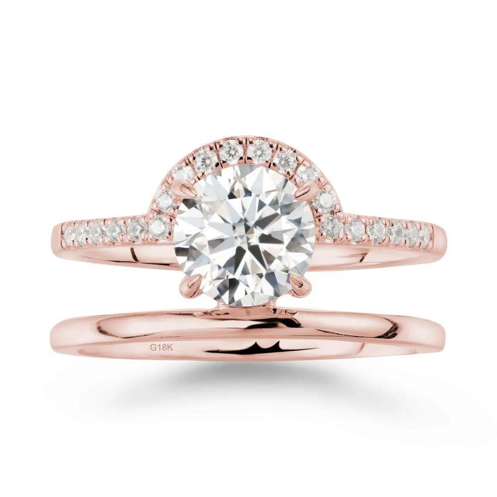 Round Shaped Moissanite Ring In 18K Yellow Gold - Image 4