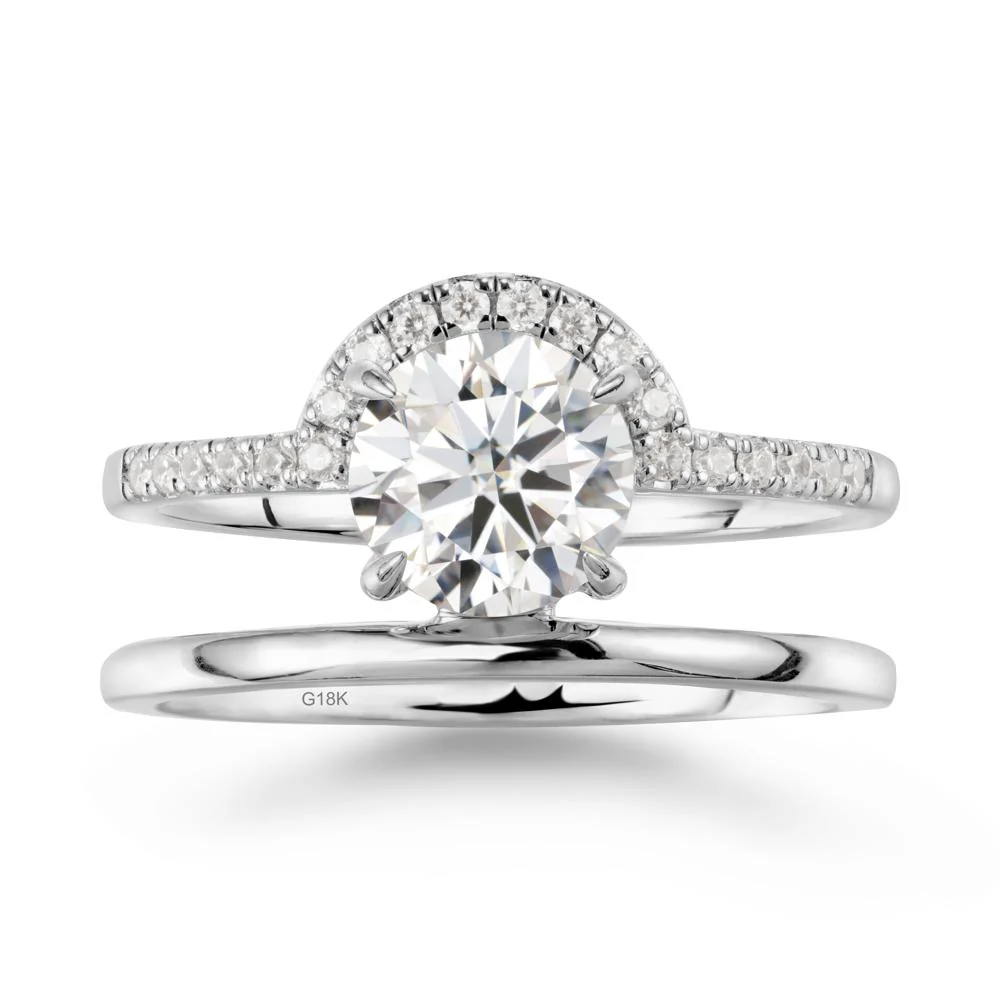 Round Shaped Moissanite Ring In 18K Yellow Gold - Image 5
