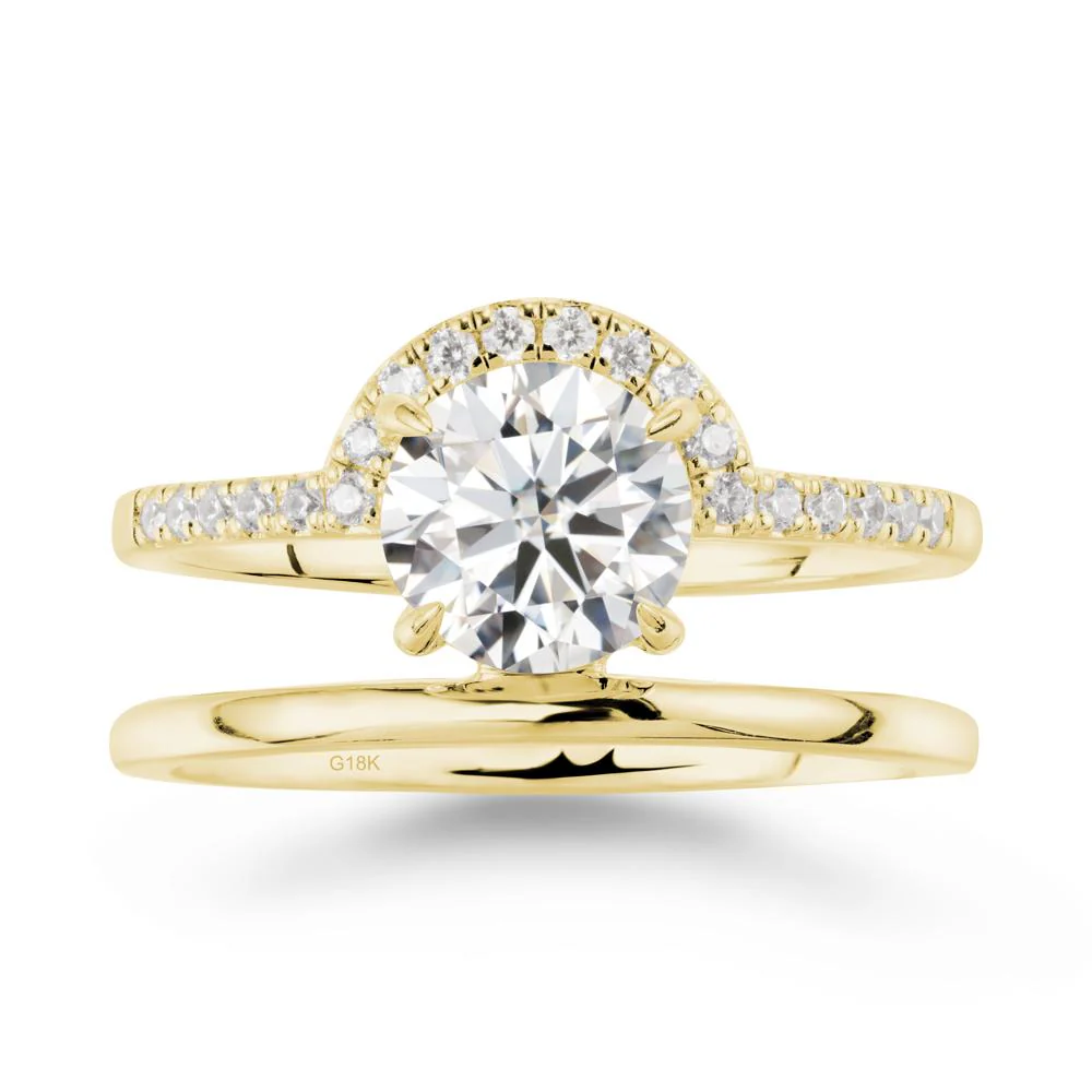 Round Shaped Moissanite Ring In 18K Yellow Gold - Image 6