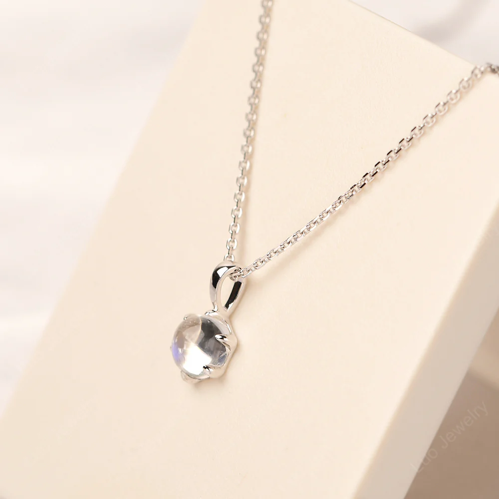 Cabochon Moonstone Solitaire Necklace - Image 3