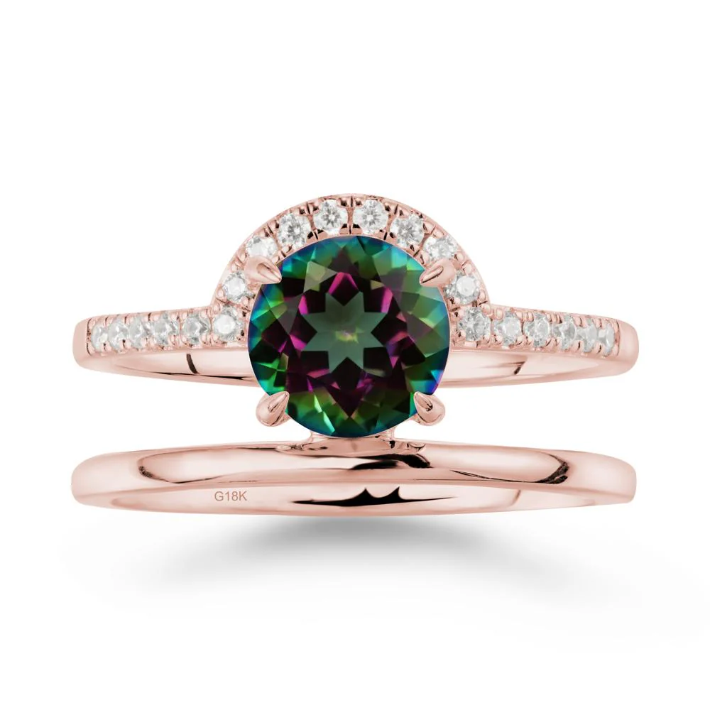 Round Shaped Mystic Topaz Ring In 18K Yellow Gold - Image 4