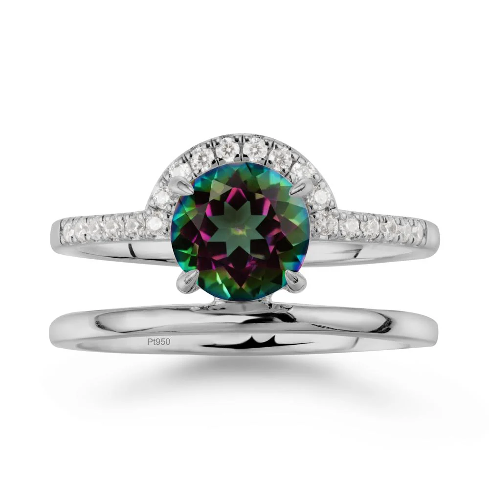 Round Shaped Mystic Topaz Ring In 18K Yellow Gold - Image 8