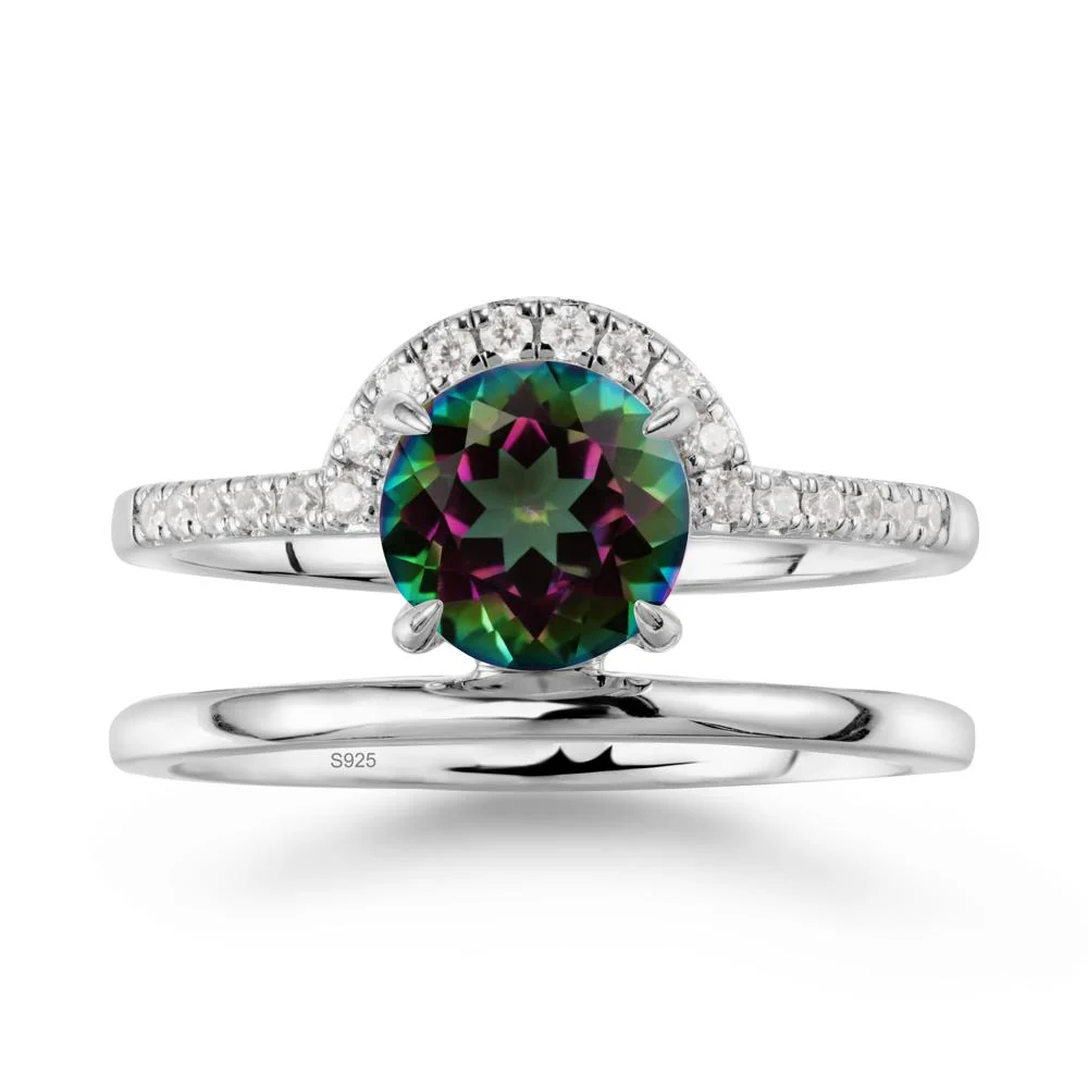 Round Shaped Mystic Topaz Ring In 18K Yellow Gold - Image 9