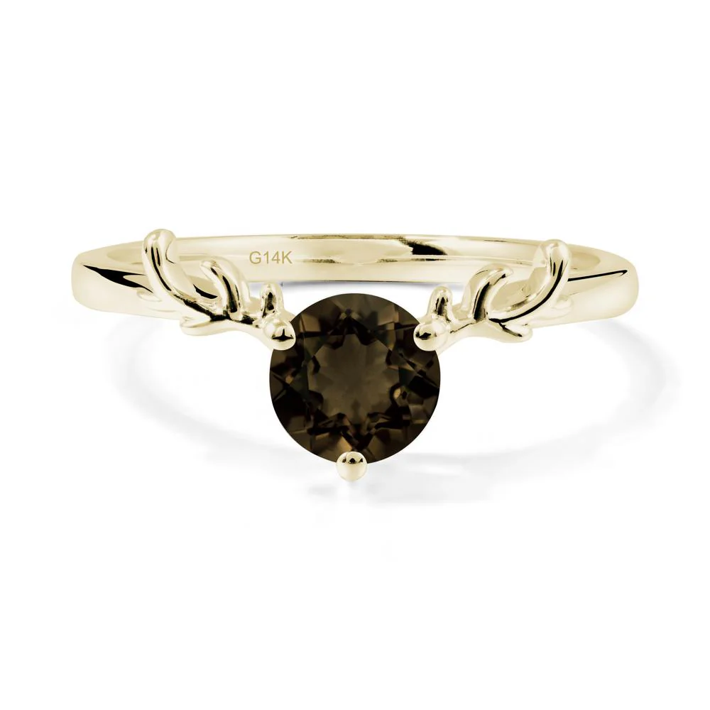 Round Smoky Quartz Antler Christmas Ring - Image 4