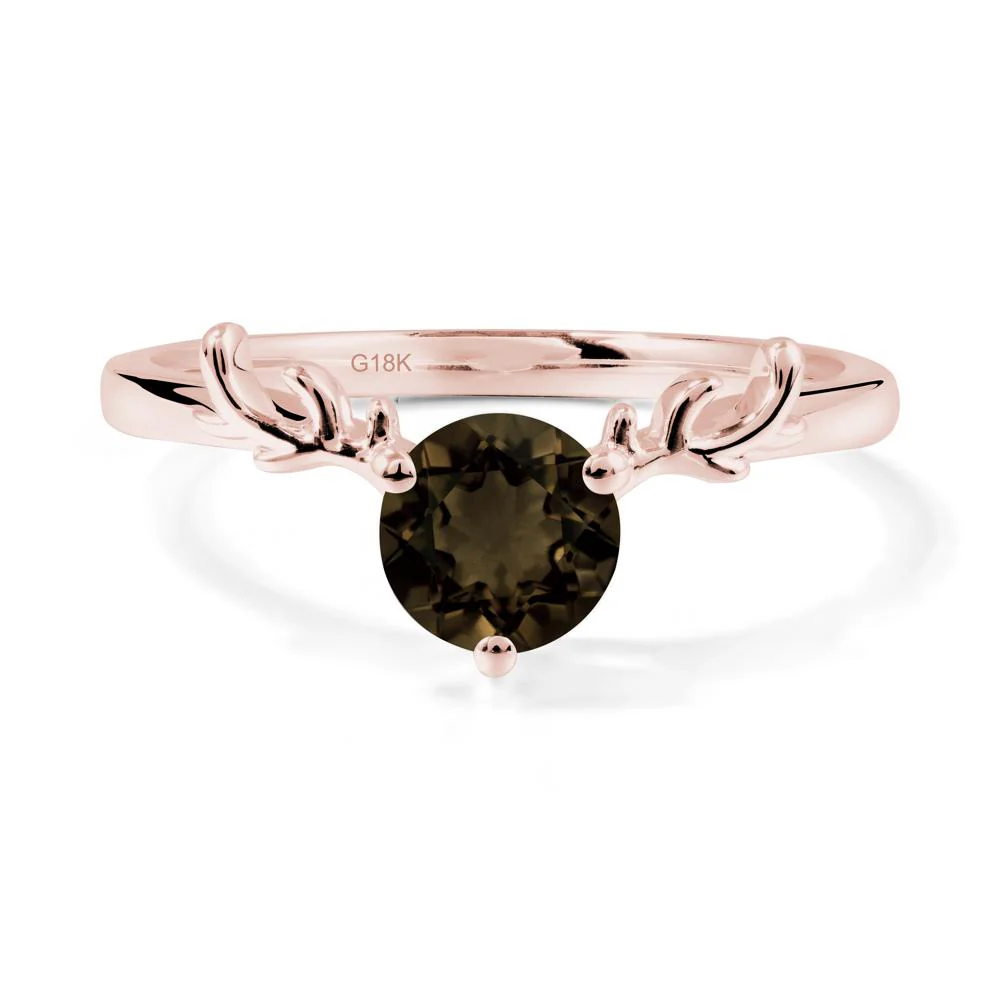 Round Smoky Quartz Antler Christmas Ring - Image 5