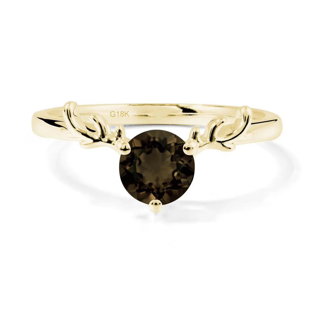 Round Smoky Quartz Antler Christmas Ring - Image 7