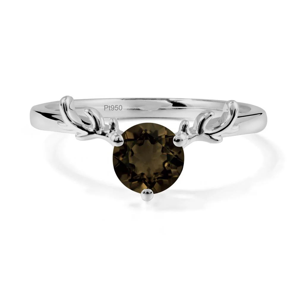 Round Smoky Quartz Antler Christmas Ring - Image 8