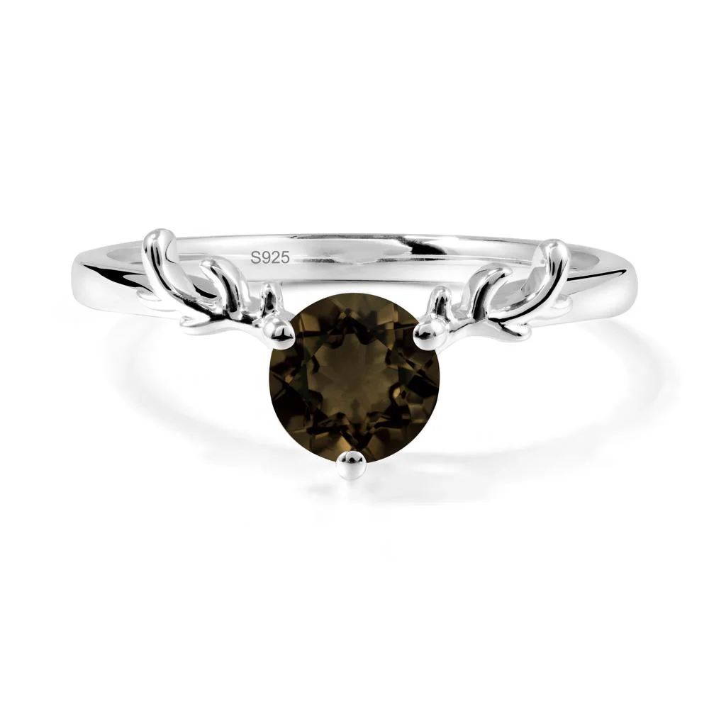 Round Smoky Quartz Antler Christmas Ring - Image 9