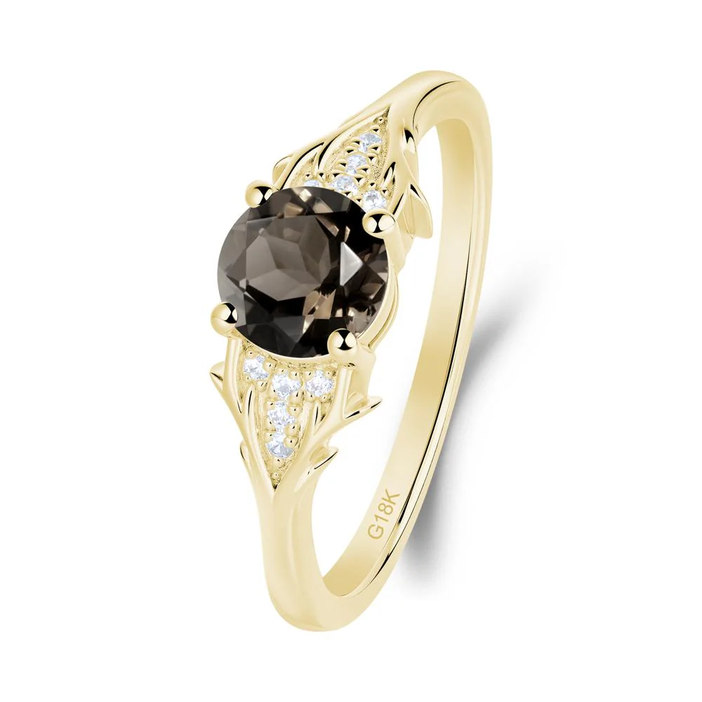 Round Smoky Quartz Branch Engagement Ring - Image 2