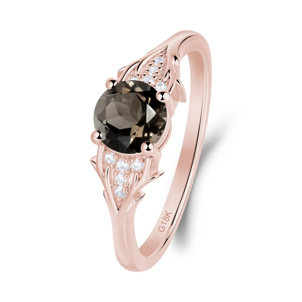 Round Smoky Quartz Branch Engagement Ring - Image 5