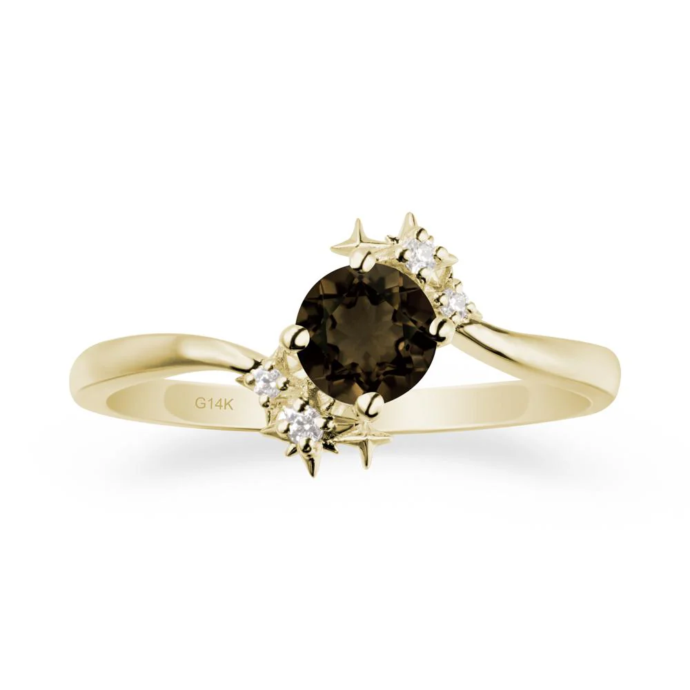 Round Smoky Quartz Bypass Ring - Image 3