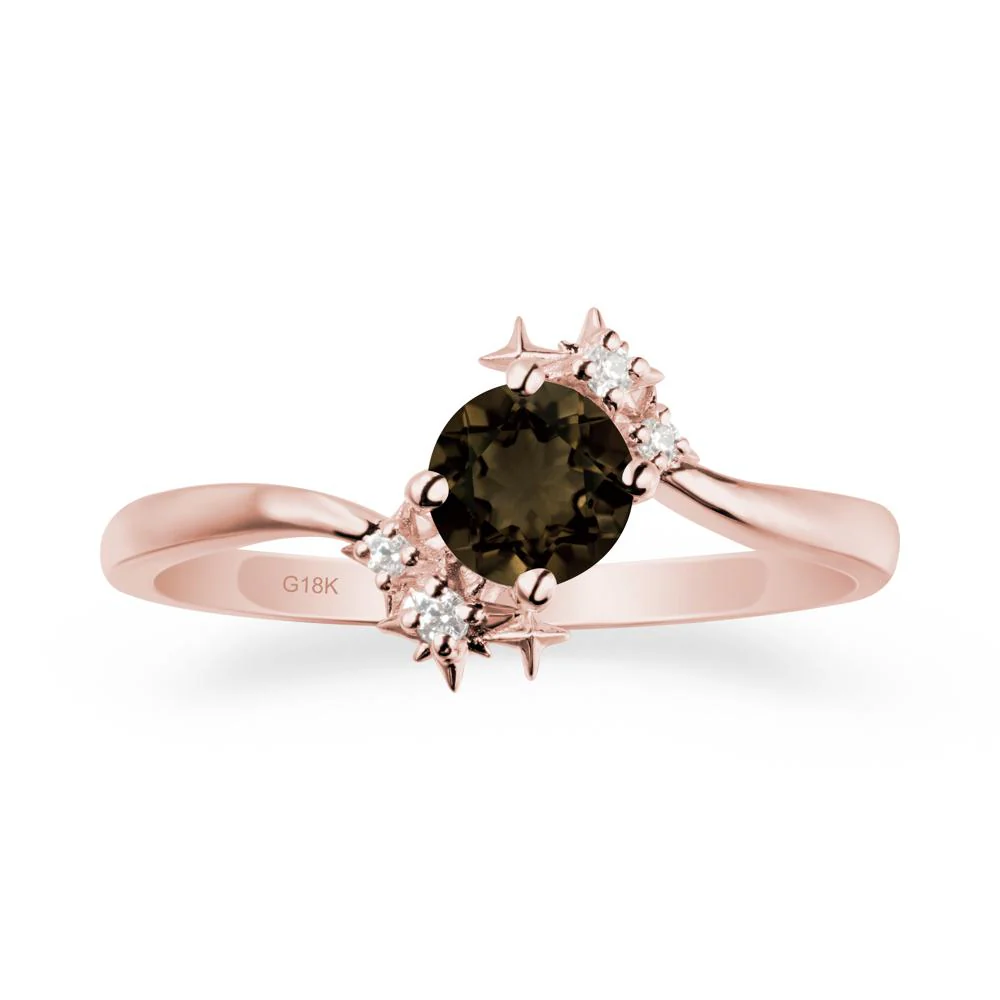 Round Smoky Quartz Bypass Ring - Image 4