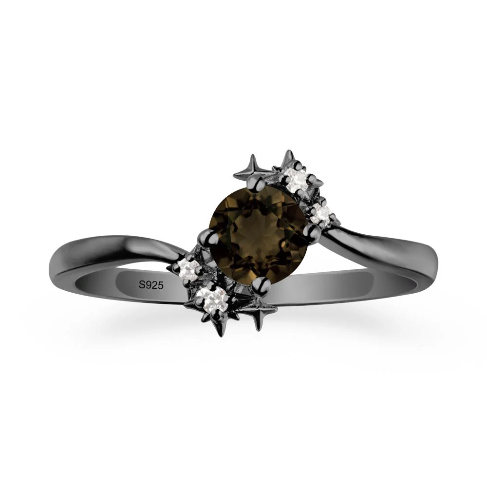 Round Smoky Quartz Bypass Ring - Image 7