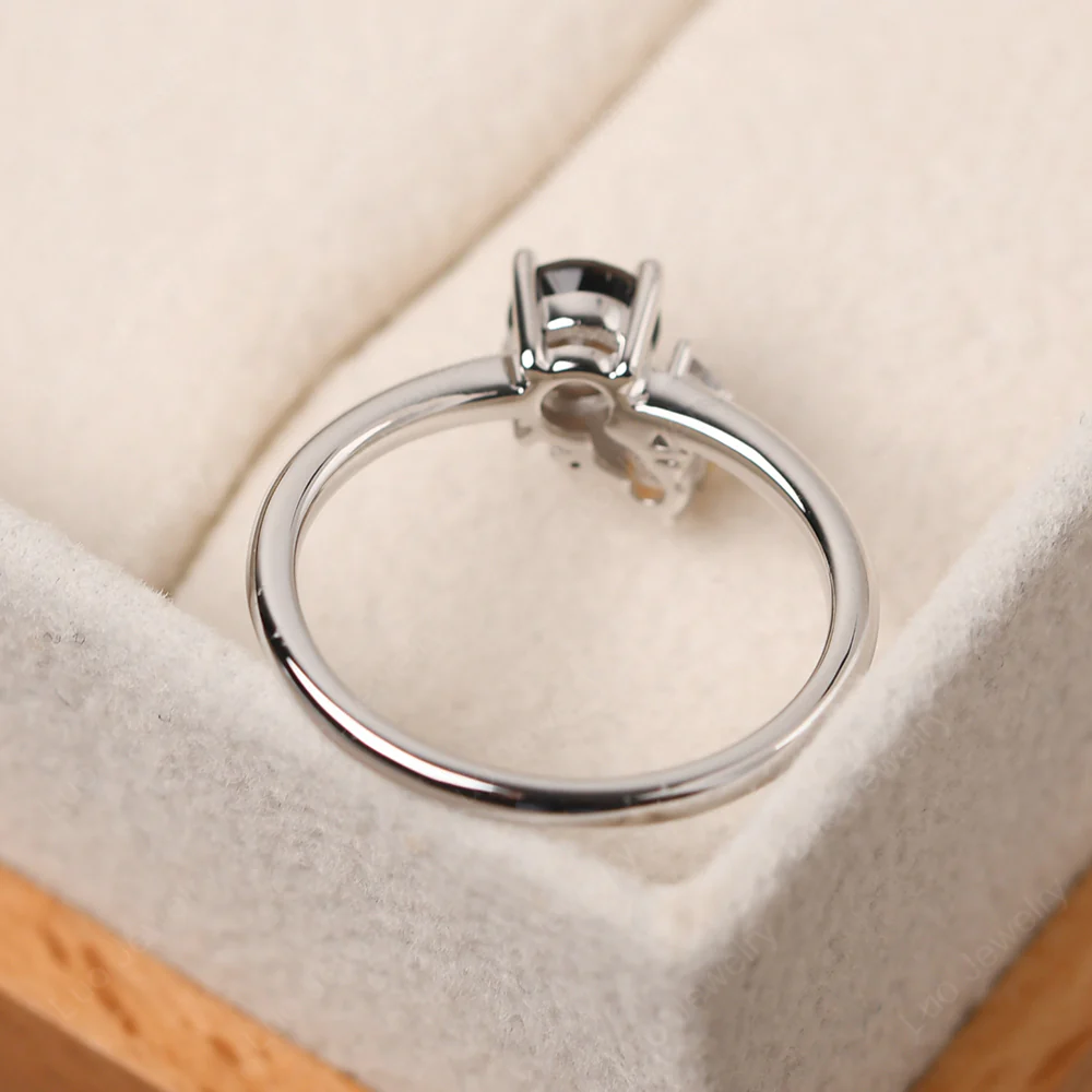 Round Smoky Quartz Engagement Ring - Image 4