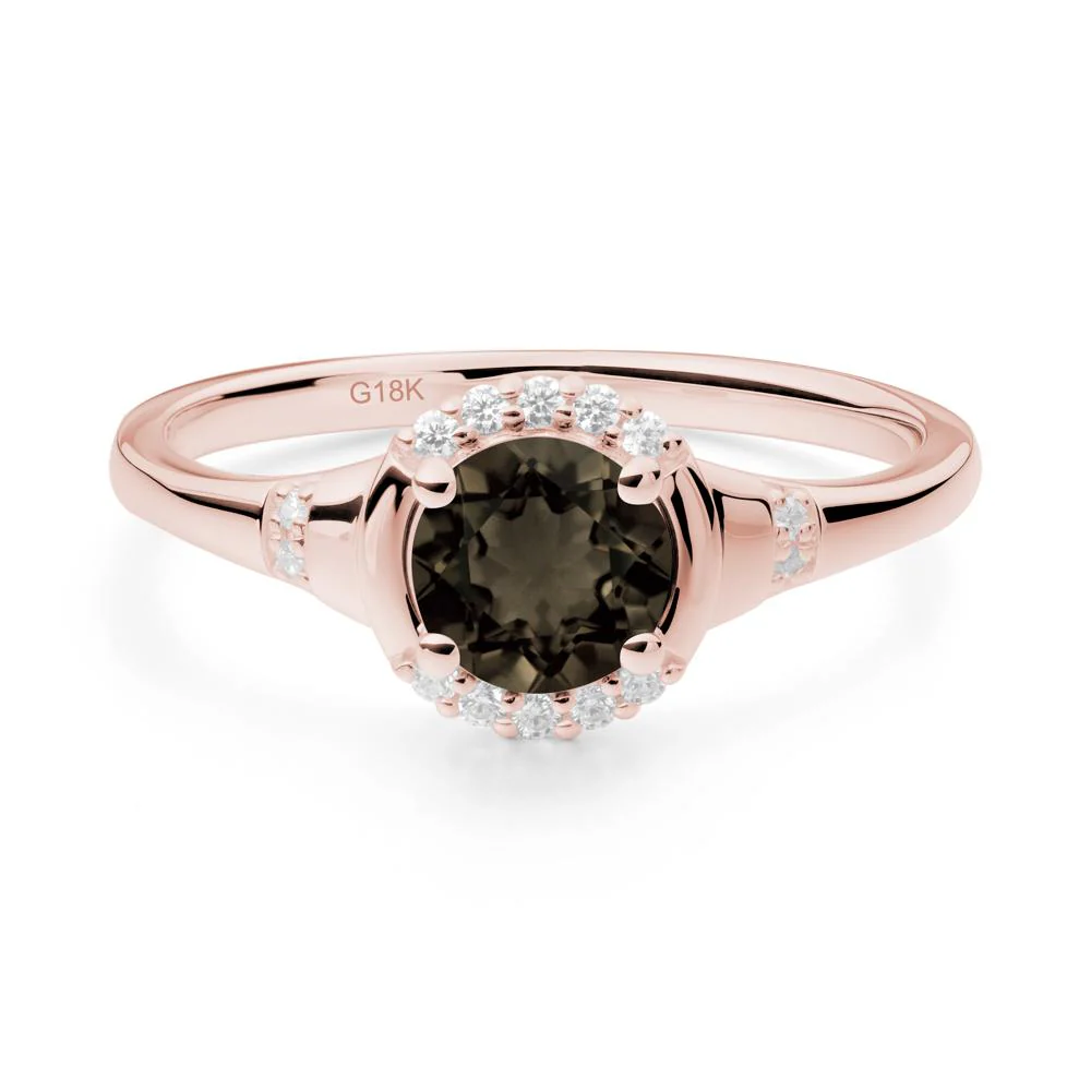 Round Smoky Quartz Halo Ring - Image 7