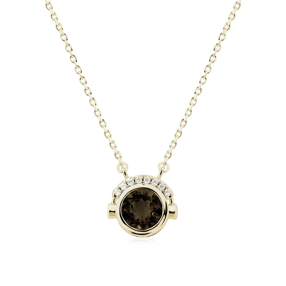 Round Smoky Quartz Headphones Necklace - Image 4