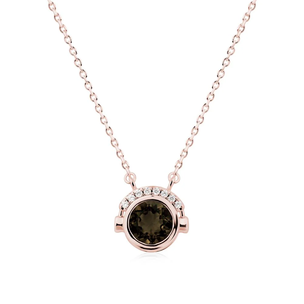 Round Smoky Quartz Headphones Necklace - Image 5