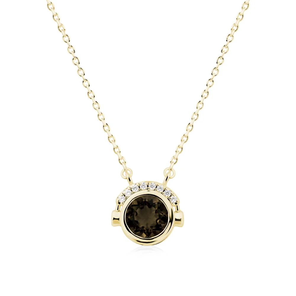 Round Smoky Quartz Headphones Necklace - Image 7
