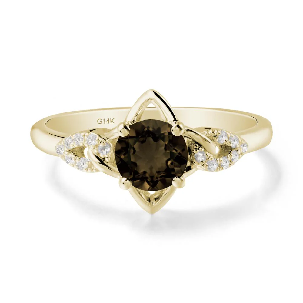 Round Smoky Quartz Ring with Celtic Knot - Image 4