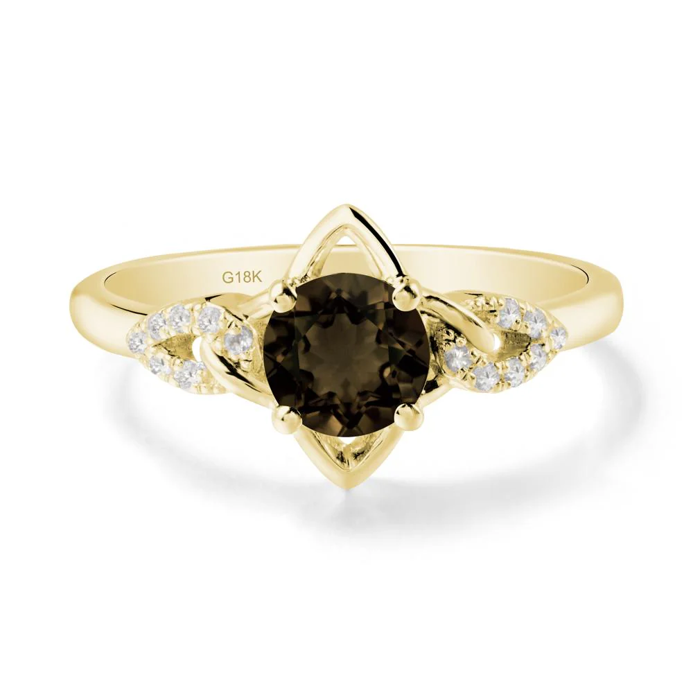 Round Smoky Quartz Ring with Celtic Knot - Image 7