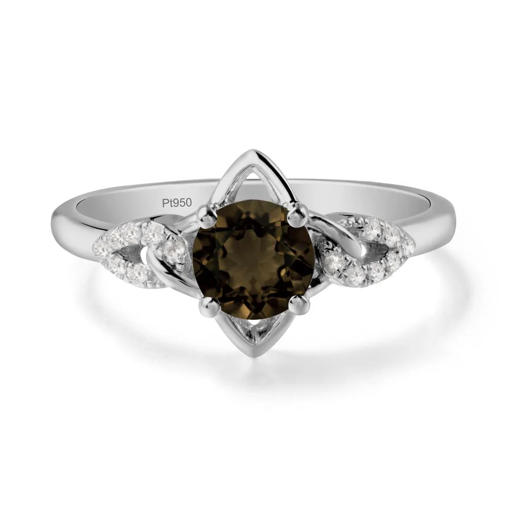 Round Smoky Quartz Ring with Celtic Knot - Image 9