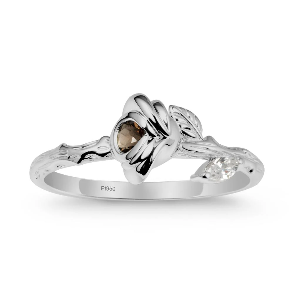 Round Smoky Quartz Rose Ring - Image 9