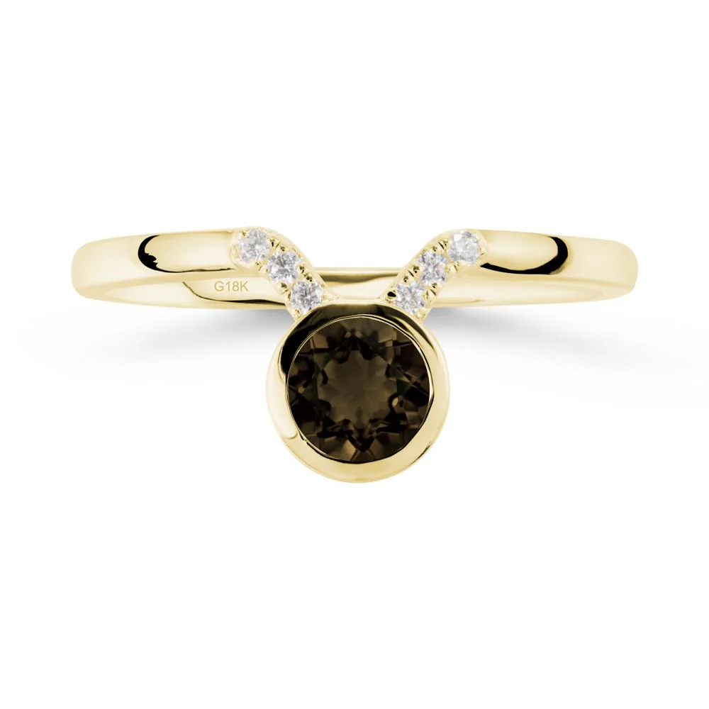 Round Smoky Quartz Taurus Zodiac Ring-Sensual & Loyal - Image 6