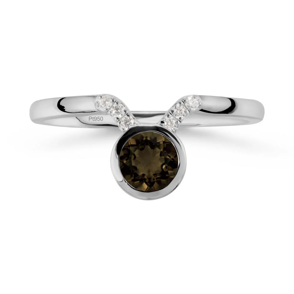 Round Smoky Quartz Taurus Zodiac Ring-Sensual & Loyal - Image 8