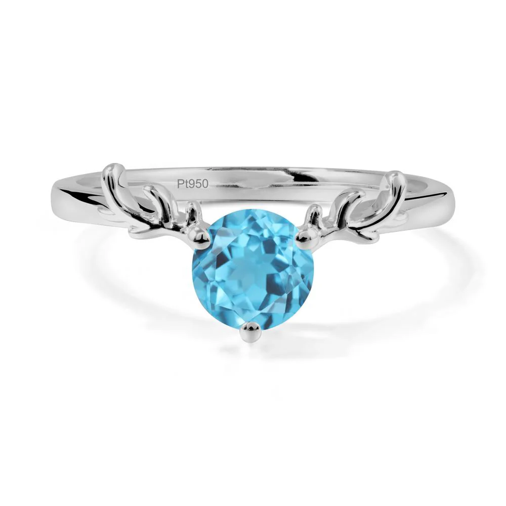 Solitaire Round Swiss Blue Topaz Ring - Image 8