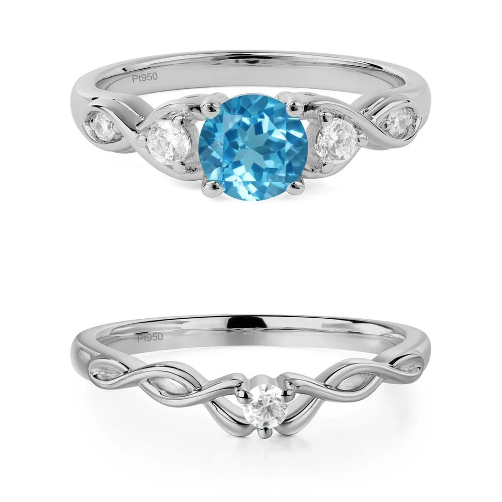 Swiss Blue Topaz Twisted Ring - Image 21