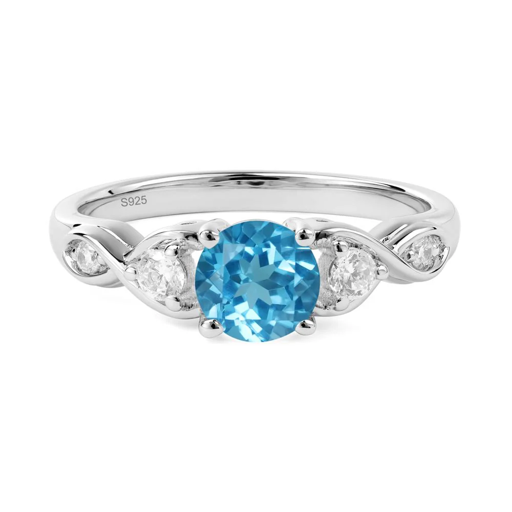 Swiss Blue Topaz Twisted Ring - Image 3