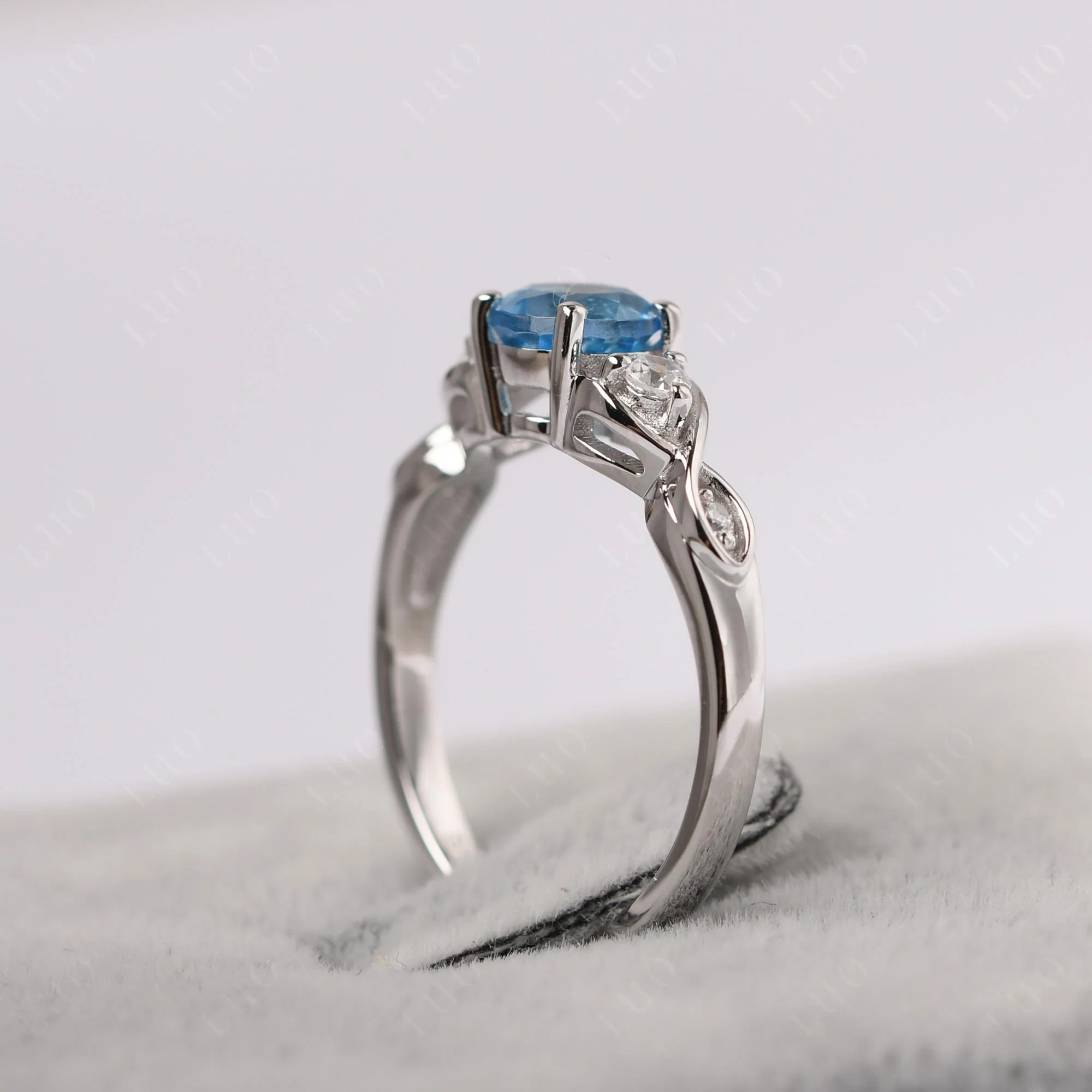 Swiss Blue Topaz Twisted Ring - Image 33