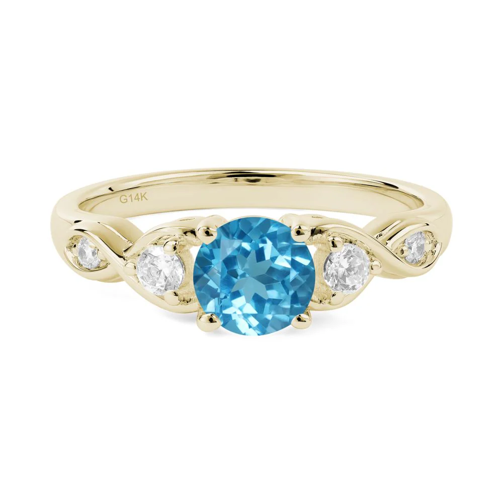 Swiss Blue Topaz Twisted Ring - Image 4