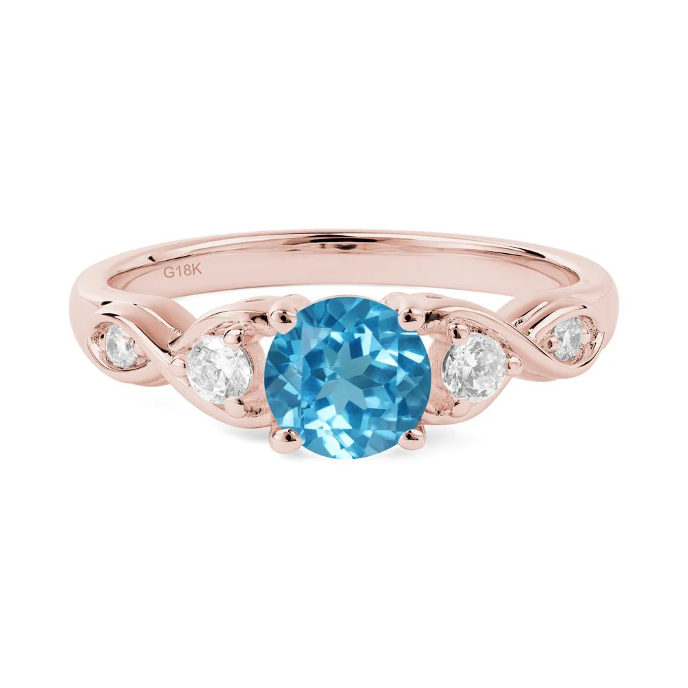 Swiss Blue Topaz Twisted Ring - Image 5