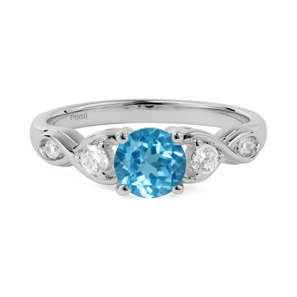 Swiss Blue Topaz Twisted Ring - Image 6
