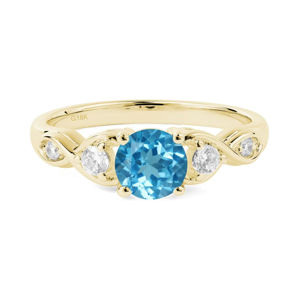 Swiss Blue Topaz Twisted Ring - Image 9
