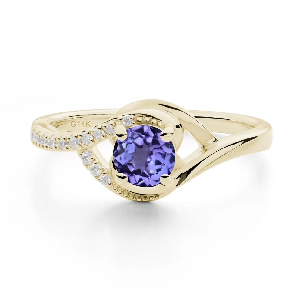 Round Tanzanite Bypass Statement Ring - Image 4