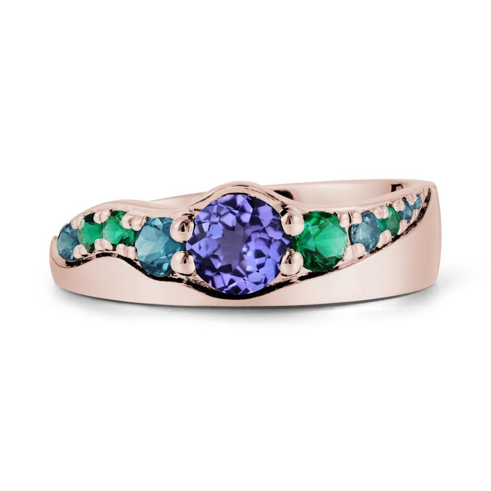 Round Tanzanite Cluster Ring - Image 2