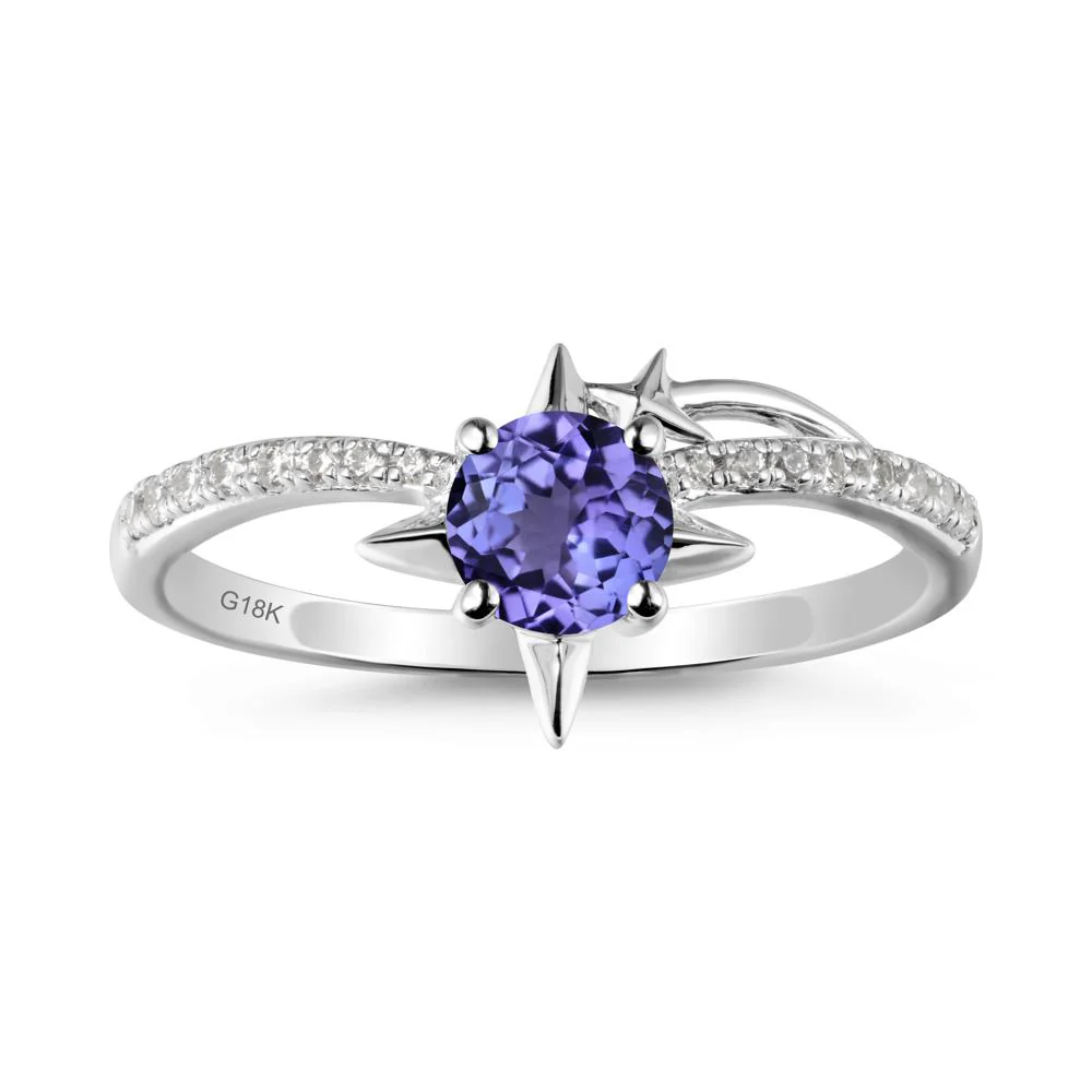 Round Tanzanite Four Point Star Ring - Image 6