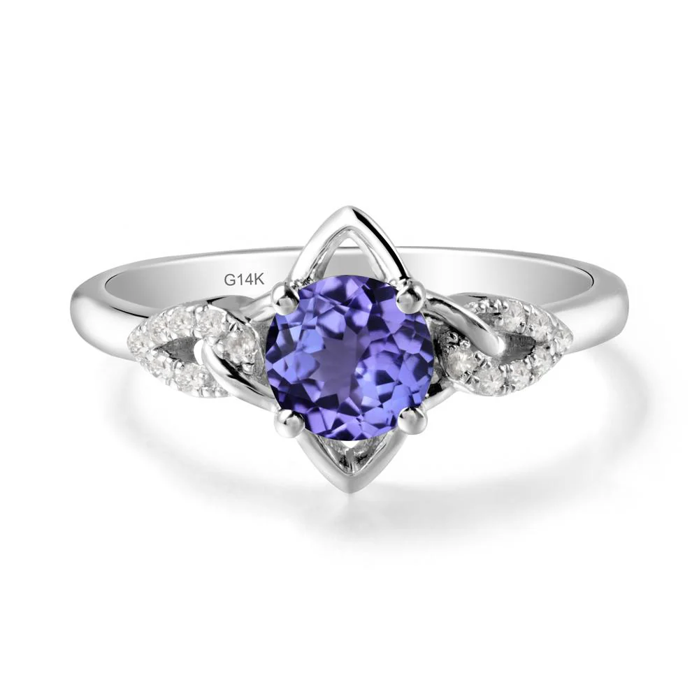 Floral Inspired Tanzanite Ring with Leaves - Image 3