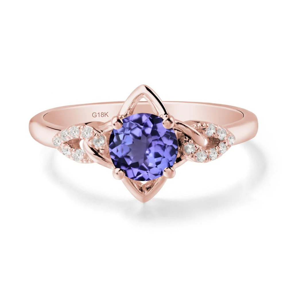Floral Inspired Tanzanite Ring with Leaves - Image 5
