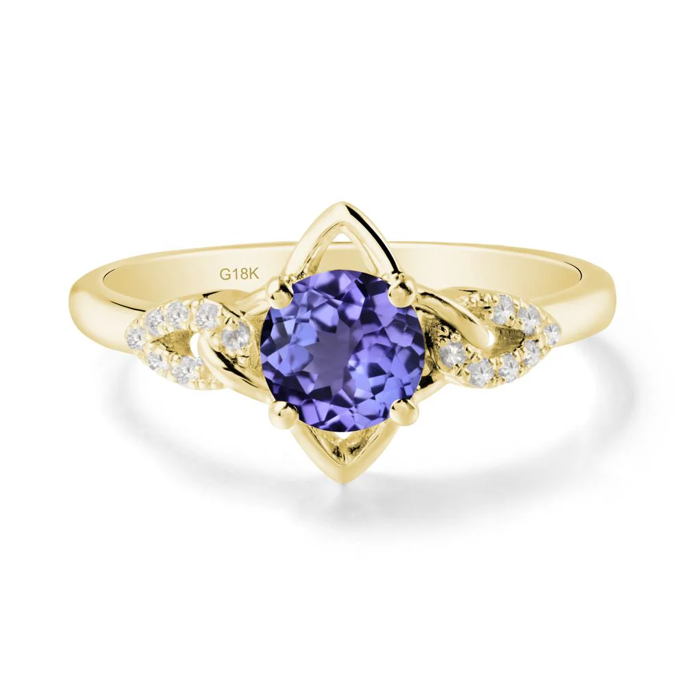 Floral Inspired Tanzanite Ring with Leaves - Image 7