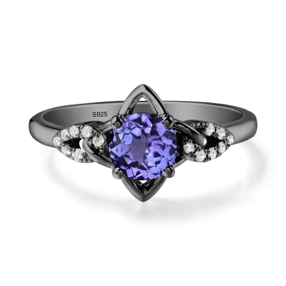 Floral Inspired Tanzanite Ring with Leaves - Image 8