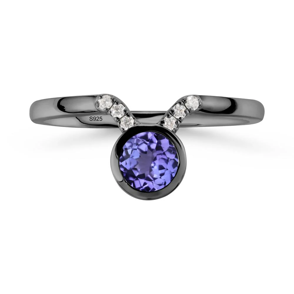 Round Tanzanite Taurus Zodiac Ring-Sensual & Loyal - Image 8