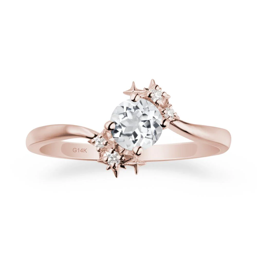 Round White Topaz Bypass Ring - Image 2