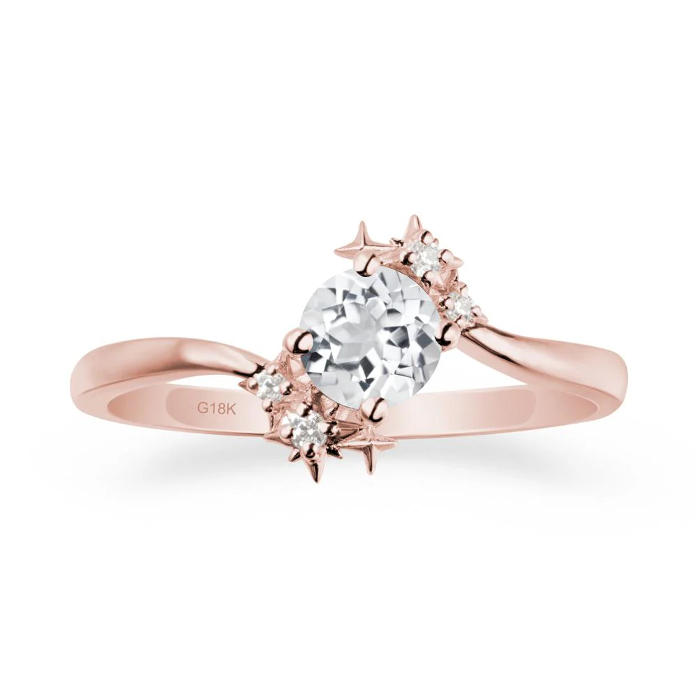 Round White Topaz Bypass Ring - Image 4
