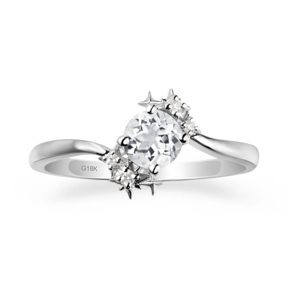 Round White Topaz Bypass Ring - Image 5