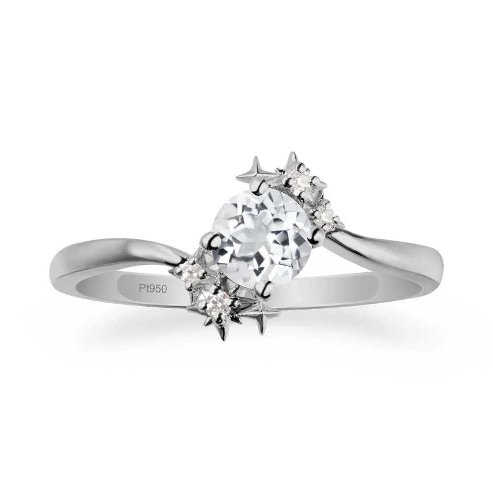 Round White Topaz Bypass Ring - Image 8