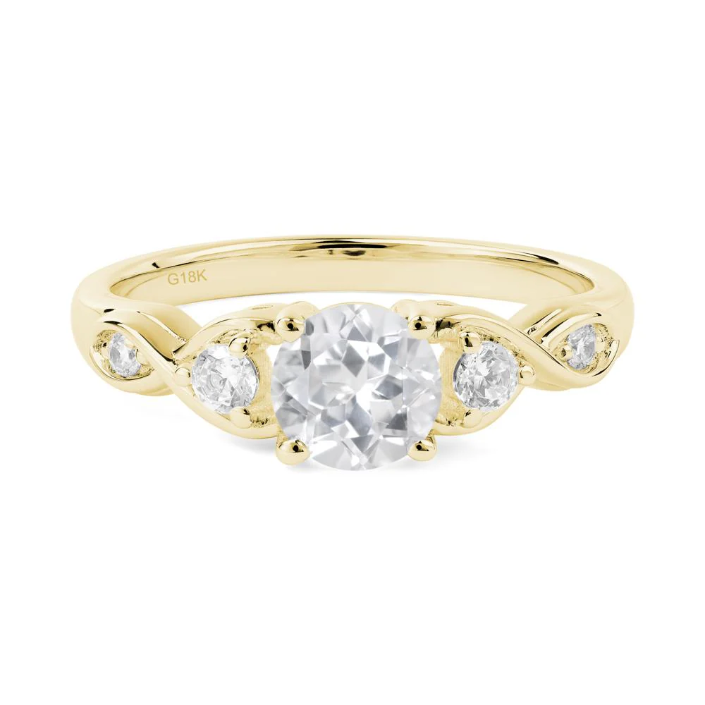 White Topaz Twisted Ring