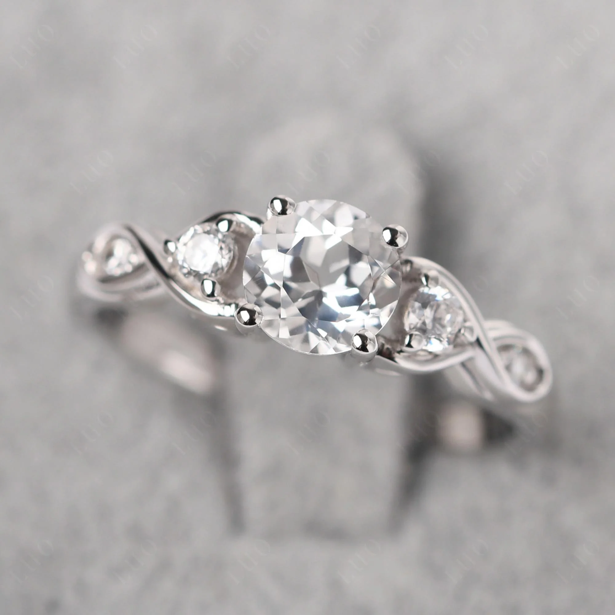 White Topaz Twisted Ring - Image 29